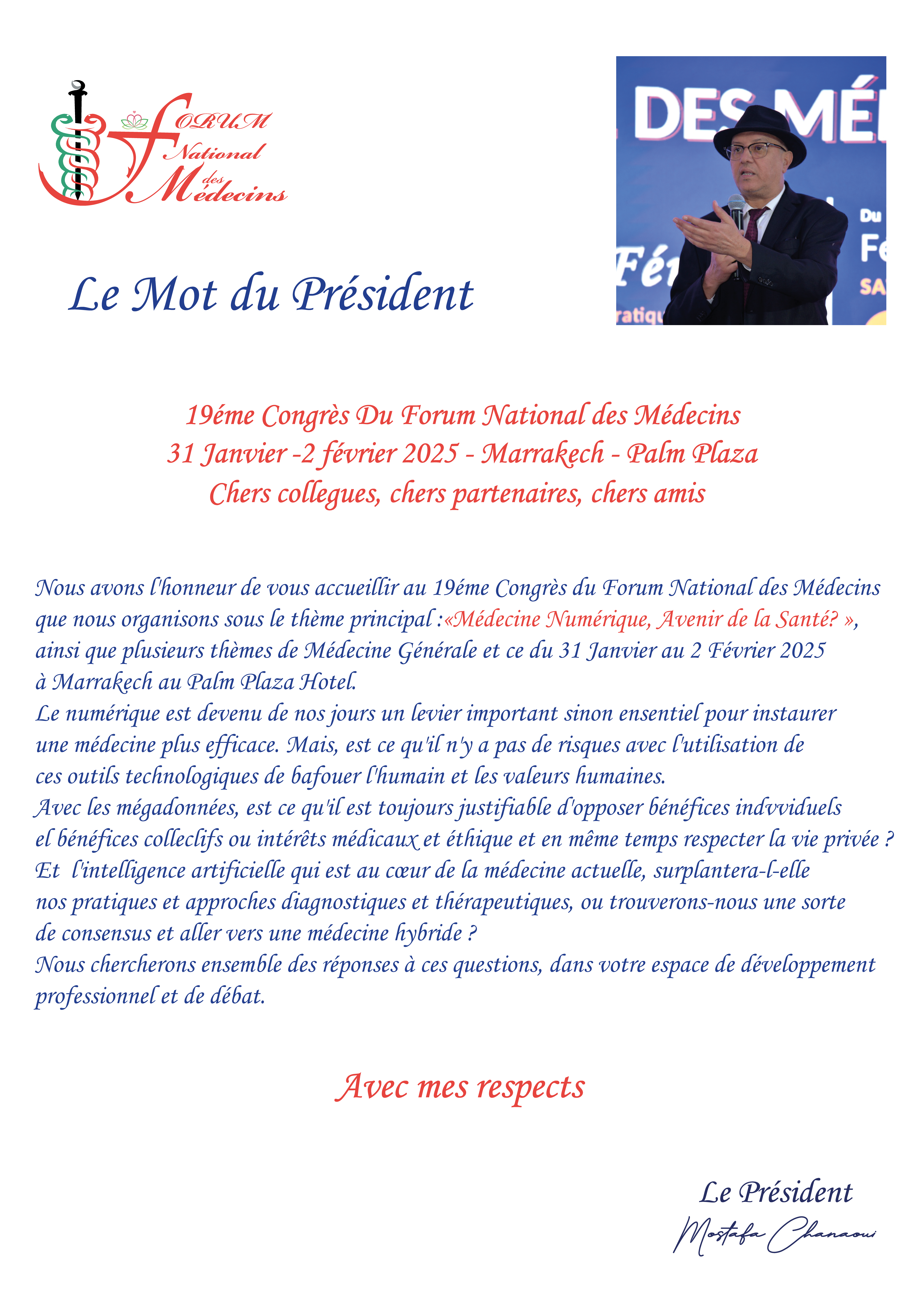 Mot du Président